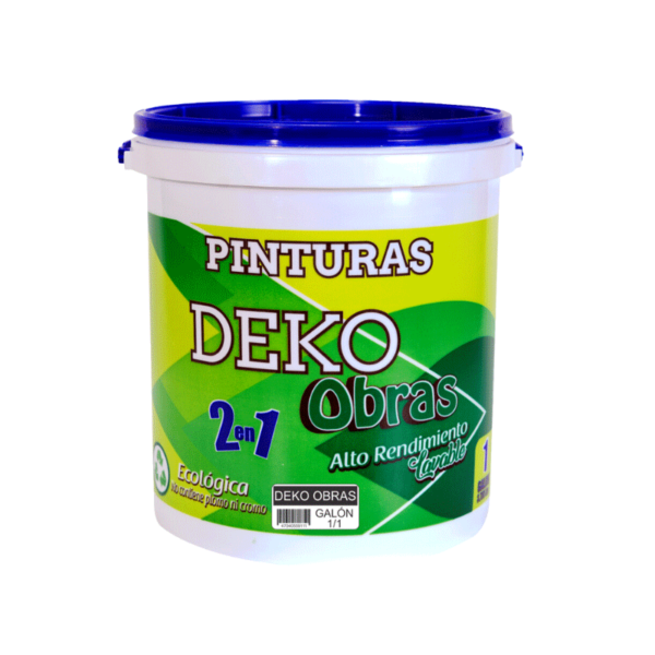 Deko Obras Pintura 2 en 1 Cubriente y Lavable- Blanco Almendra-Galón