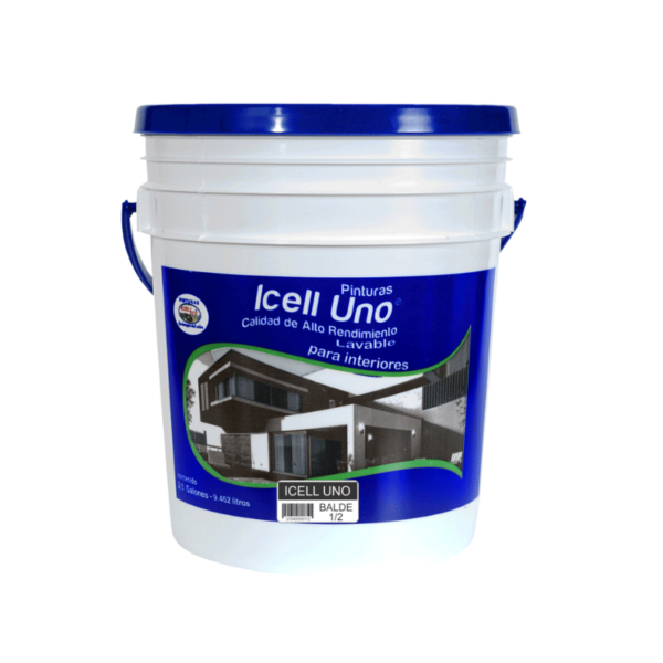 Icell Uno Pintura Lavable- Blanco Almendra-Balde- 2,5 Galones