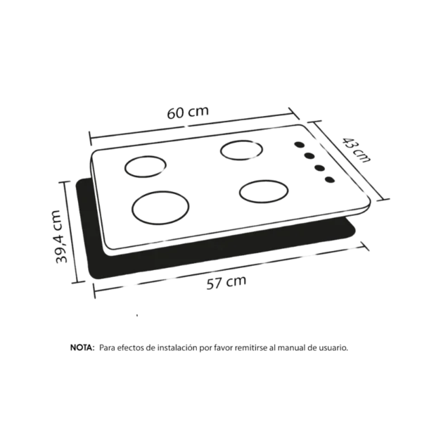 Estufa de Empotrar Tofu Inox 60X43 cm Gas Natural Haceb