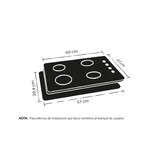 Estufa de Empotrar Tandoori Cristal 60X43 cm Gas Natural Haceb