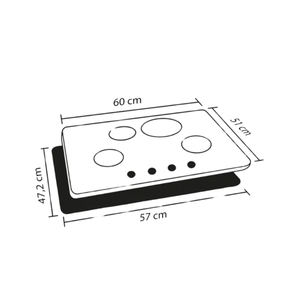 Estufa de Empotrar Cristal Negro 60X51 cm Hierro Fundido Gas Natural Haceb